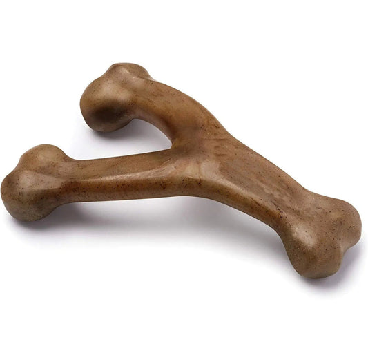 Benebone Wishbone Durable Food Grade Dog Chew Nylon Bone Toy for Aggressive Chewers Real Bacon Chicken Beef Peanut Wood Flavor