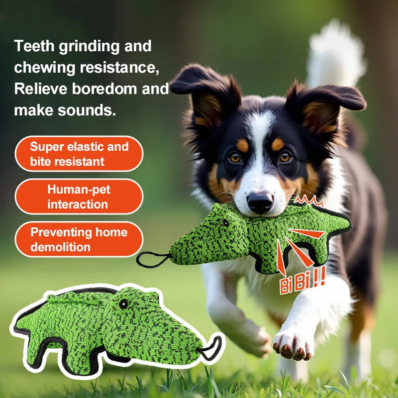 Cuddle Up with a Croc: The Plush Chew Buddy That Won't Snap Back! Eco-friendly!