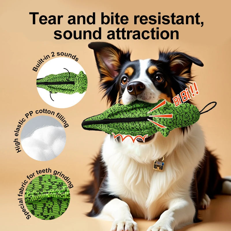 Cuddle Up with a Croc: The Plush Chew Buddy That Won't Snap Back! Eco-friendly!